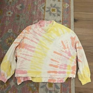 electric and rose tie die sweatshirt